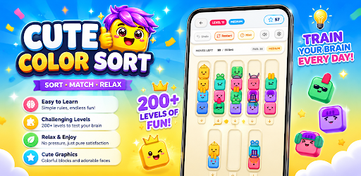 Cute Color Sort Gameplay Screenshot 1
